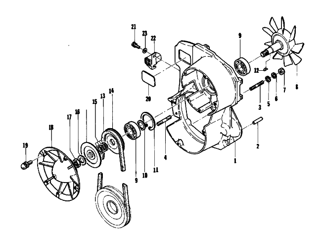 Parts Diagram for Arctic Cat 1974 VIP 440 SNOWMOBILE FAN