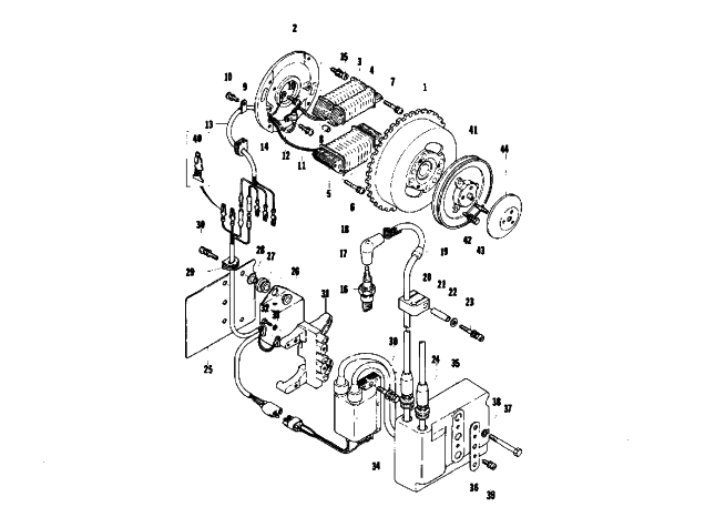 Parts Diagram for Arctic Cat 1974 VIP 440 SNOWMOBILE MAGNETO