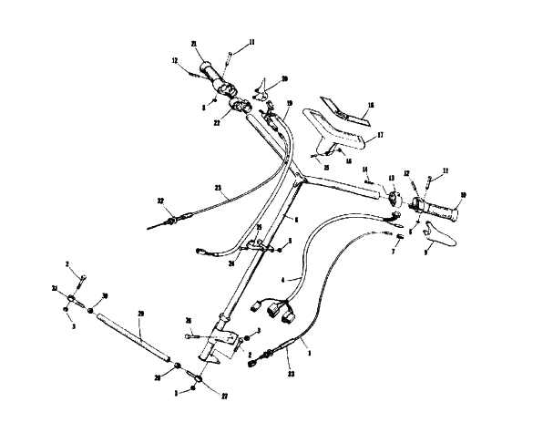 Parts Diagram for Arctic Cat 1974 VIP 440 SNOWMOBILE STEERING