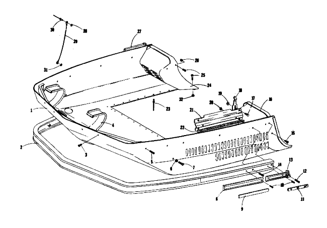 Parts Diagram for Arctic Cat 1974 VIP 440 SNOWMOBILE BELLY PAN