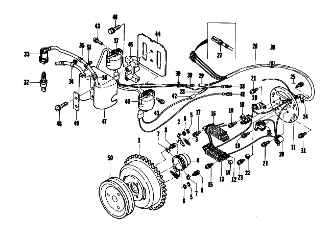 Parts Diagram for Arctic Cat 1974 CHEETAH 340 SNOWMOBILE MAGNETO