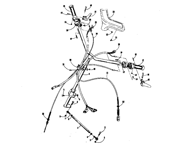 Parts Diagram for Arctic Cat 1974 CHEETAH 440 SNOWMOBILE STEERING