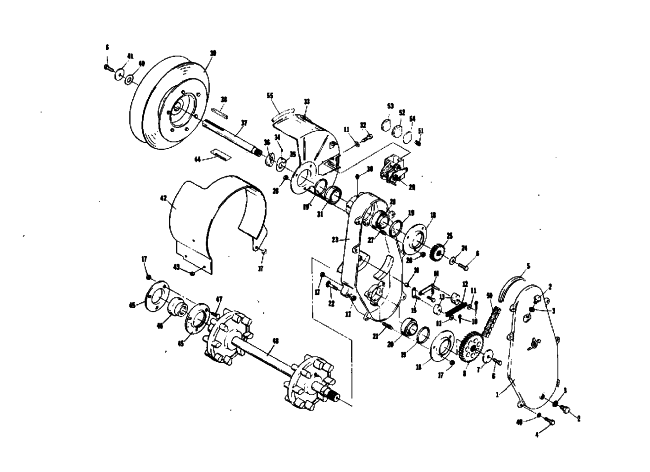 Parts Diagram for Arctic Cat 1974 CHEETAH 340 SNOWMOBILE DRIVE TRAIN