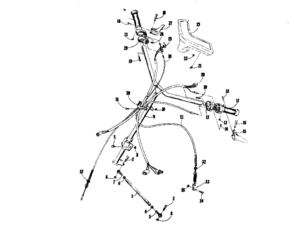 Parts Diagram for Arctic Cat 1974 PANTHER 440 SNOWMOBILE STEERING