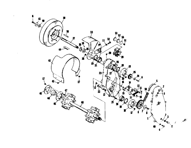 Parts Diagram for Arctic Cat 1974 PANTHER 340 SNOWMOBILE DRIVE TRAIN