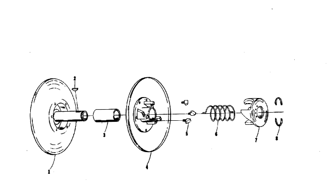 Parts Diagram for Arctic Cat 1974 EL TIGRE 295 SNOWMOBILE DRIVEN CLUTCH