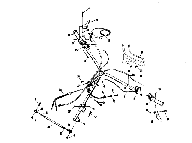 Parts Diagram for Arctic Cat 1974 EL TIGRE 400 SNOWMOBILE STEERING