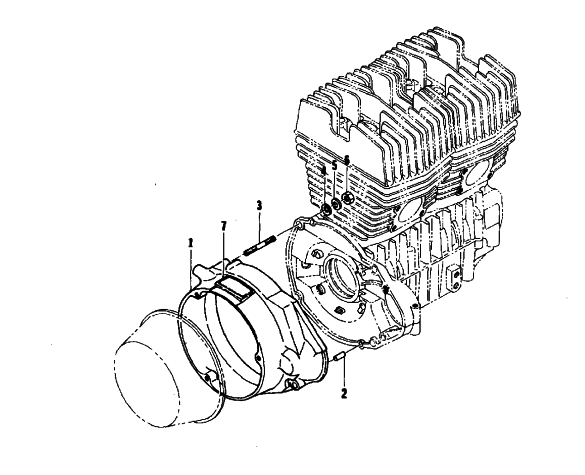 Parts Diagram for Arctic Cat 1974 EL TIGRE 400 SNOWMOBILE MAGNETO COVER