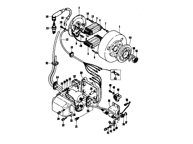Parts Diagram for Arctic Cat 1974 EL TIGRE 400 SNOWMOBILE CD IGNITION SYSTEM