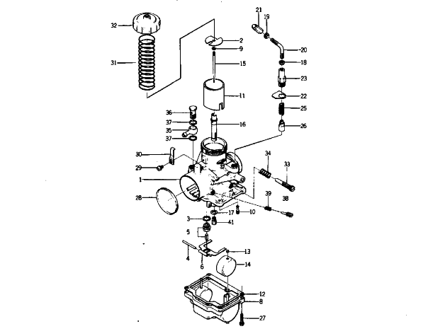 Parts Diagram for Arctic Cat 1974 EL TIGRE 295 SNOWMOBILE CARBURETOR