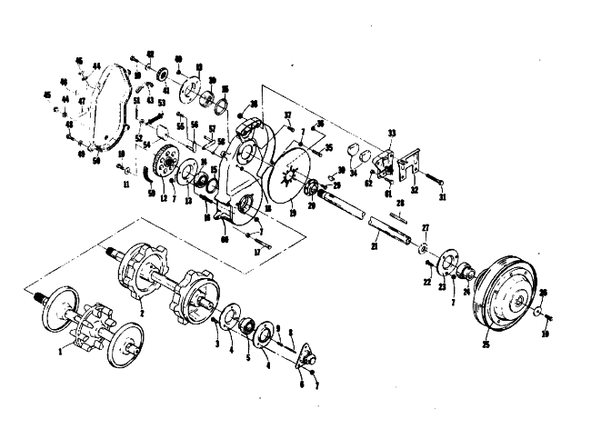 Parts Diagram for Arctic Cat 1974 EL TIGRE 400 SNOWMOBILE DRIVE TRAIN