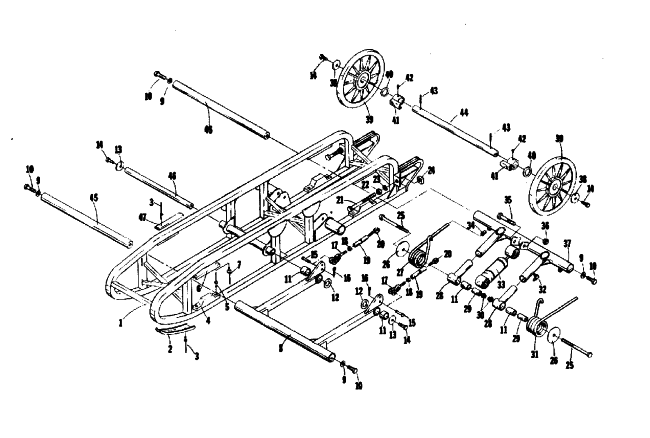 Parts Diagram for Arctic Cat 1974 EL TIGRE 295 SNOWMOBILE UNDERCARRIAGE