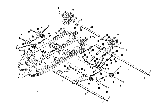 Parts Diagram for Arctic Cat 1974 EL TIGRE 440 SNOWMOBILE UNDERCARRIAGE