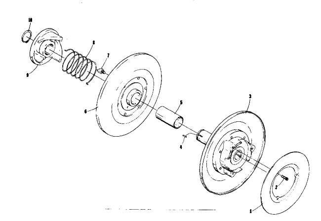 Parts Diagram for Arctic Cat 1975 PANTHER 440 SNOWMOBILE DRIVEN CLUTCH