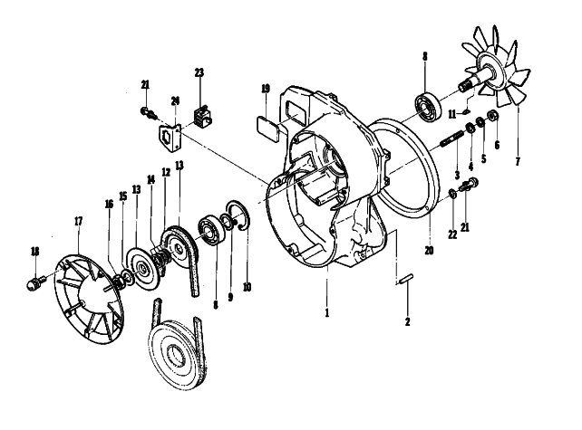 Parts Diagram for Arctic Cat 1974 PANTHER 440 SNOWMOBILE FAN