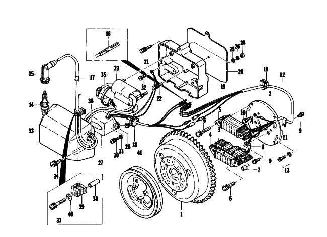 Parts Diagram for Arctic Cat 1974 PANTHER 440 SNOWMOBILE MAGNETO
