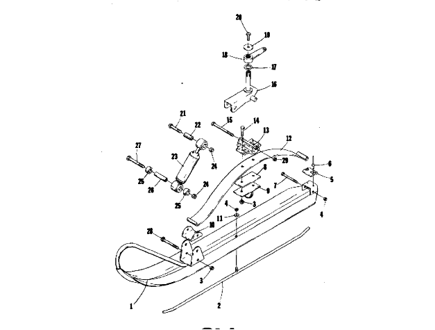 Parts Diagram for Arctic Cat 1975 CHEETAH 440 SNOWMOBILE SKI