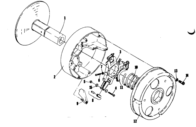Parts Diagram for Arctic Cat 1975 PANTERA 440 SNOWMOBILE DRIVE CLUTCH