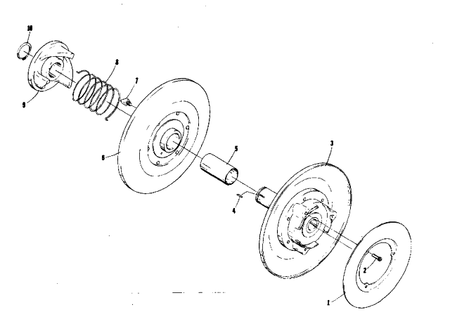 Parts Diagram for Arctic Cat 1975 CHEETAH 440 SNOWMOBILE DRIVEN CLUTCH