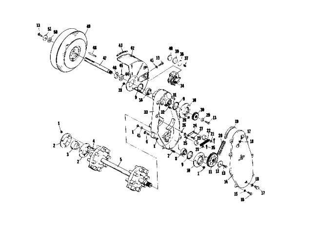 Parts Diagram for Arctic Cat 1975 CHEETAH 340 SNOWMOBILE DRIVE TRAIN