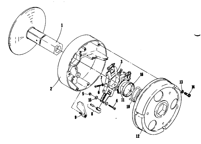 Parts Diagram for Arctic Cat 1974 CHEETAH 340 SNOWMOBILE DRIVE CLUTCH