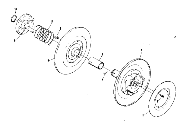 Parts Diagram for Arctic Cat 1975 CHEETAH (Wankel) SNOWMOBILE DRIVEN CLUTCH