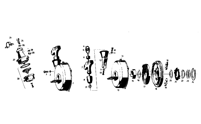 Parts Diagram for Arctic Cat 1975 CHEETAH (Wankel) SNOWMOBILE RECOIL AND FUEL PUMP
