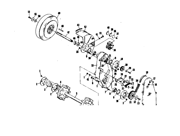 Parts Diagram for Arctic Cat 1975 PANTERA 340 SNOWMOBILE DRIVE TRAIN