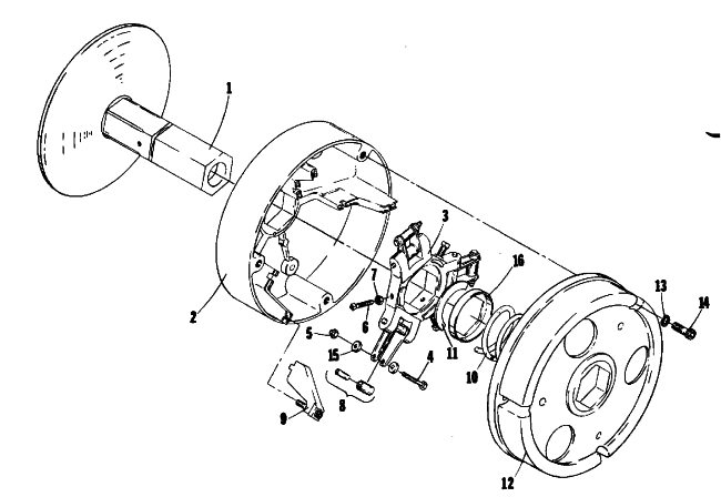 Parts Diagram for Arctic Cat 1975 EL TIGRE 440 SNOWMOBILE DRIVE CLUTCH