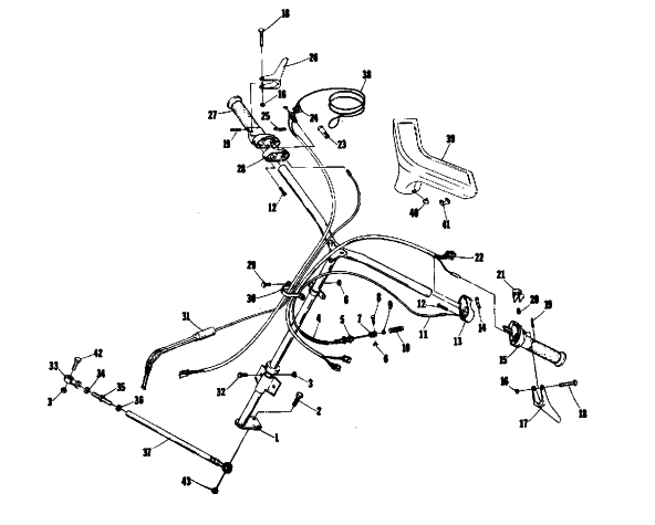 Parts Diagram for Arctic Cat 1975 EL TIGRE 440 SNOWMOBILE STEERING