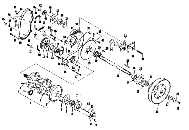 Parts Diagram for Arctic Cat 1975 EL TIGRE 440 SNOWMOBILE DRIVE TRAIN