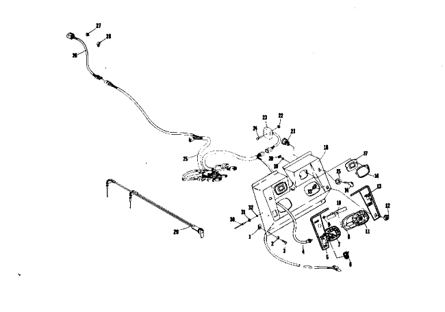 Parts Diagram for Arctic Cat 1975 EL TIGRE 340 SNOWMOBILE CONSOLE AND WIRING