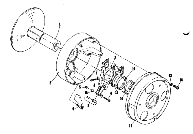 Parts Diagram for Arctic Cat 1975 JAG 340 SNOWMOBILE DRIVE CLUTCH