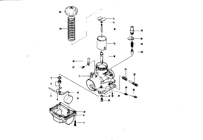 Parts Diagram for Arctic Cat 1975 JAG 340 SNOWMOBILE CARBURETOR