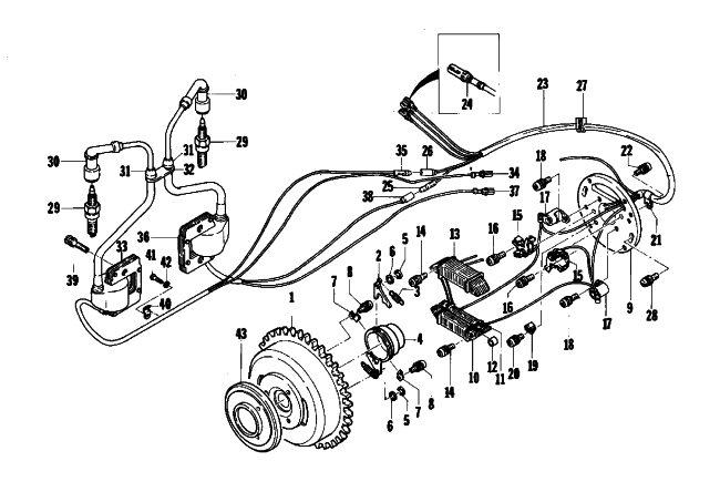 Parts Diagram for Arctic Cat 1975 JAG 340 SNOWMOBILE MAGNETO