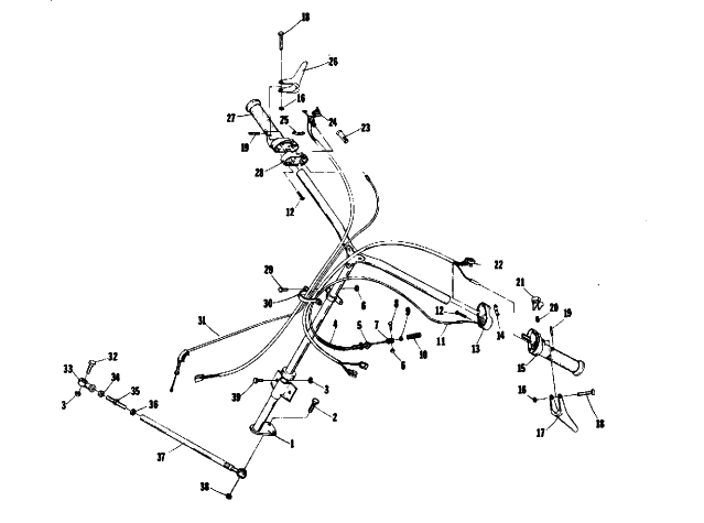 Parts Diagram for Arctic Cat 1975 JAG 340 SNOWMOBILE STEERING