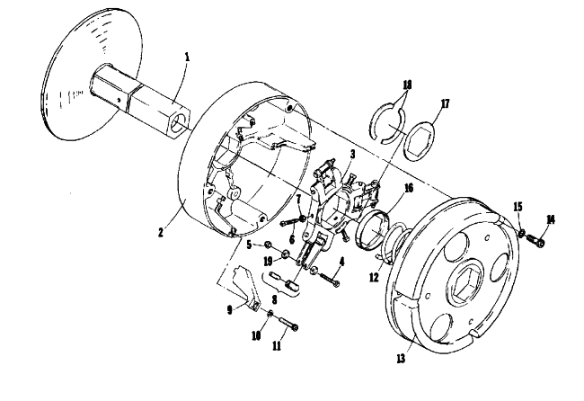 Parts Diagram for Arctic Cat 1975 EL TIGRE' Z 440 SNOWMOBILE DRIVE CLUTCH