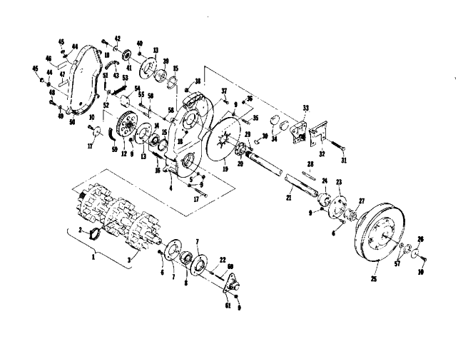 Parts Diagram for Arctic Cat 1975 EL TIGRE' Z 440 SNOWMOBILE DRIVE TRAIN