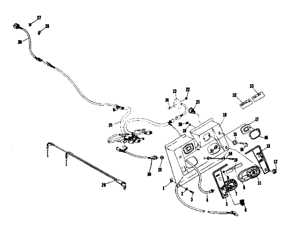 Parts Diagram for Arctic Cat 1975 EL TIGRE' Z 440 SNOWMOBILE CONSOLE AND WIRING