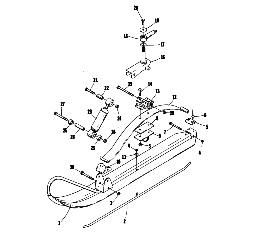 Parts Diagram for Arctic Cat 1975 PANTERA 340 SNOWMOBILE SKI