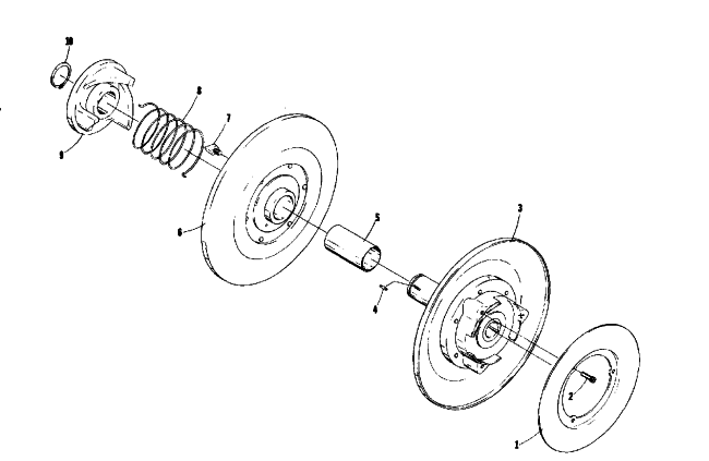 Parts Diagram for Arctic Cat 1975 PANTERA 340 SNOWMOBILE DRIVEN CLUTCH