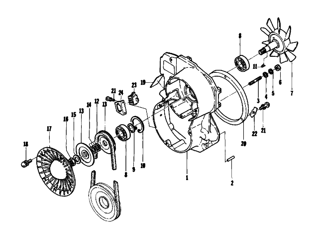 Parts Diagram for Arctic Cat 1975 PANTERA 440 SNOWMOBILE FAN