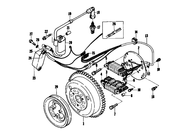 Parts Diagram for Arctic Cat 1975 PANTERA 340 SNOWMOBILE MAGNETO
