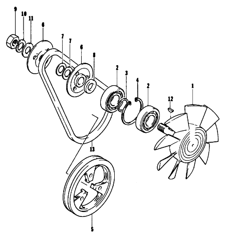 Parts Diagram for Arctic Cat 1976 CHEETAH 440 SNOWMOBILE COOLING FAN