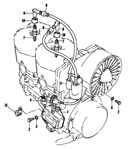 Parts Diagram for Arctic Cat 1976 CHEETAH 500 SNOWMOBILE ELECTRICAL