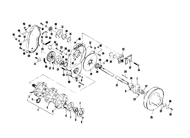Parts Diagram for Arctic Cat 1976 PANTERA SNOWMOBILE DRIVE TRAIN