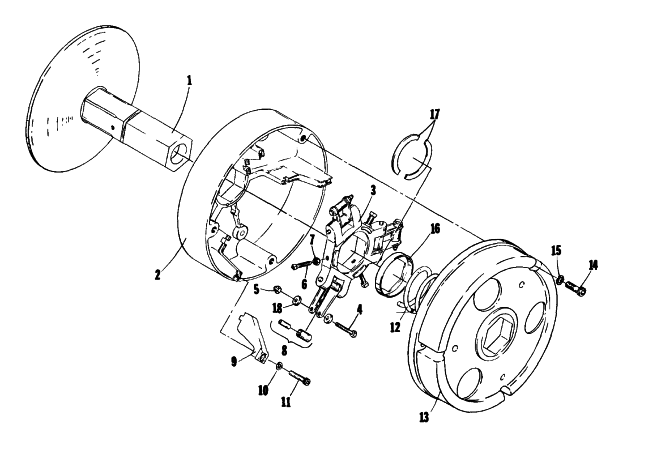 Parts Diagram for Arctic Cat 1976 CHEETAH 500 SNOWMOBILE DRIVE CLUTCH