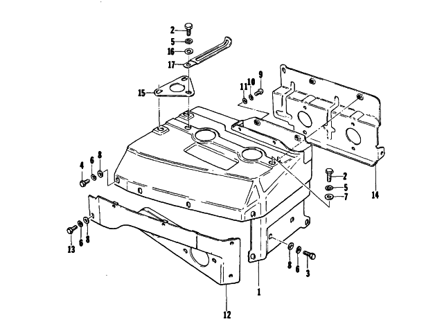 Parts Diagram for Arctic Cat 1976 CHEETAH 440 SNOWMOBILE CYLINDER COWLING