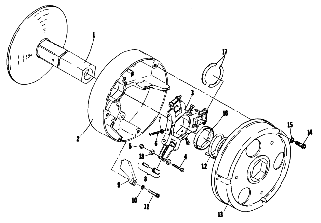 Parts Diagram for Arctic Cat 1976 JAG 275 SNOWMOBILE DRIVE CLUTCH