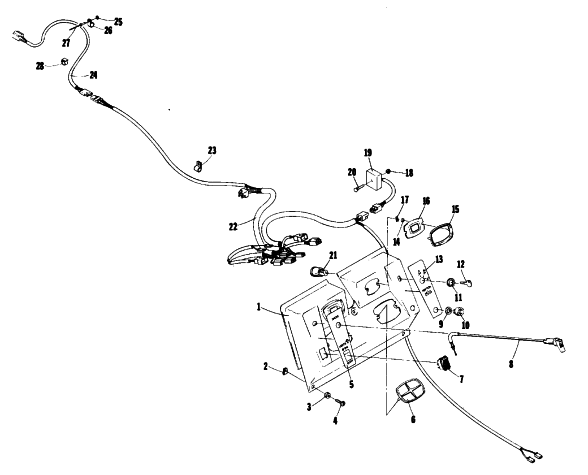 Parts Diagram for Arctic Cat 1976 JAG 275 SNOWMOBILE CONSOLE AND WIRING